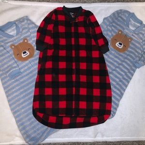 THREE Carter’s fleece sleep sacks